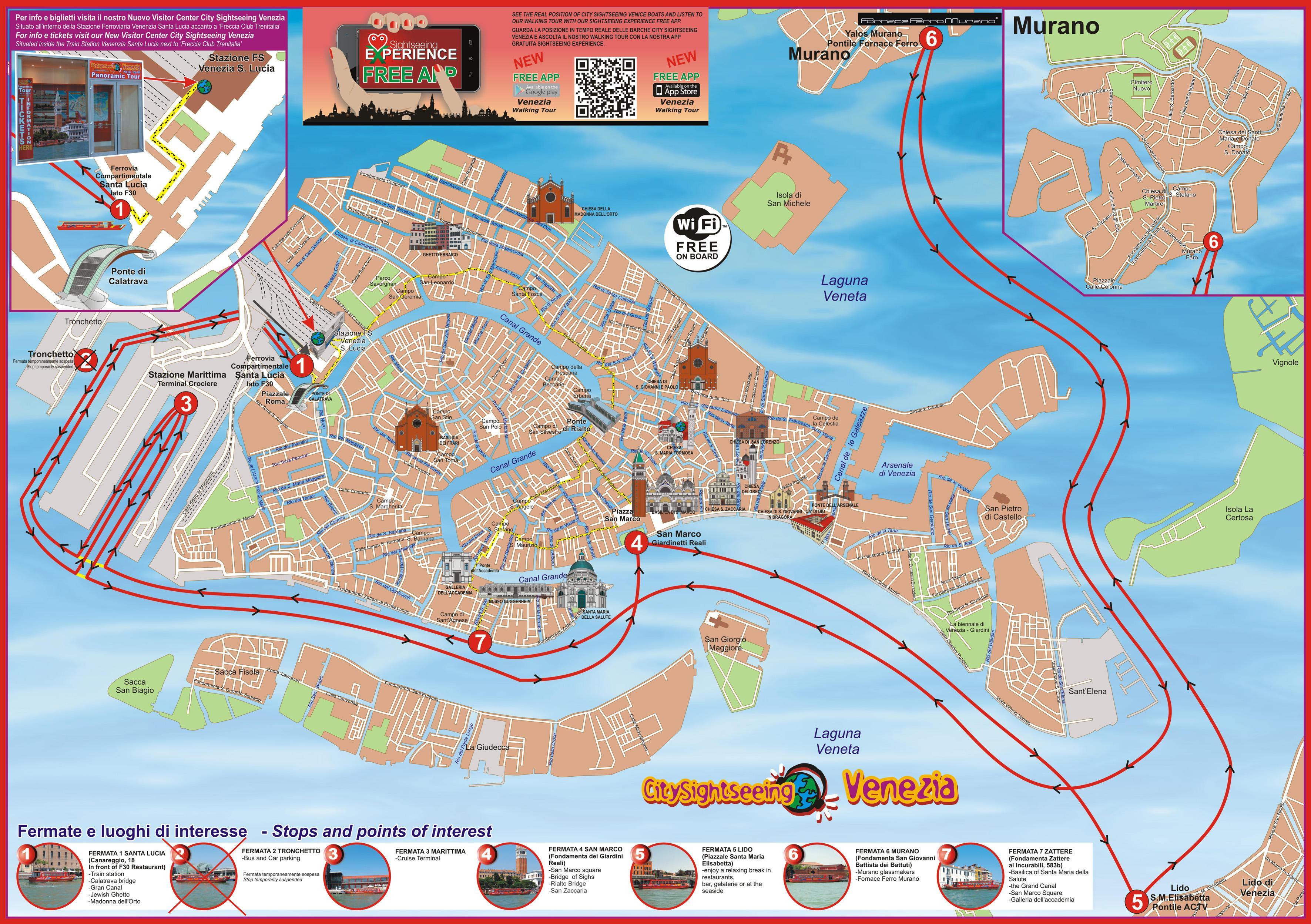 venetsia kartta nähtävyydet Kaupungin Nahtavyydet Venetsia Kartta Venetsia Italia Nahtavyydet Kartta Italia venetsia kartta nähtävyydet